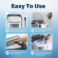 Deluxe Countertop Ice Maker Machine, 9 Ice Cubes Ready In 6 Mins, 26Lbs Ice 24Hrs, With Scoop & Basket, Self Cleaning Function, For Home Kitchen Office Bar Party, Silver Silver Stainless Steel