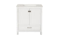 30 Inch Freestanding Bathroom Vanity With Sink, Carrara Engineered Marble Vanity Top With Undermounted Rectangular Ceramic Sink, Large Storage Soft Close Door, White 24V03 30Wh White Wood Solid Wood