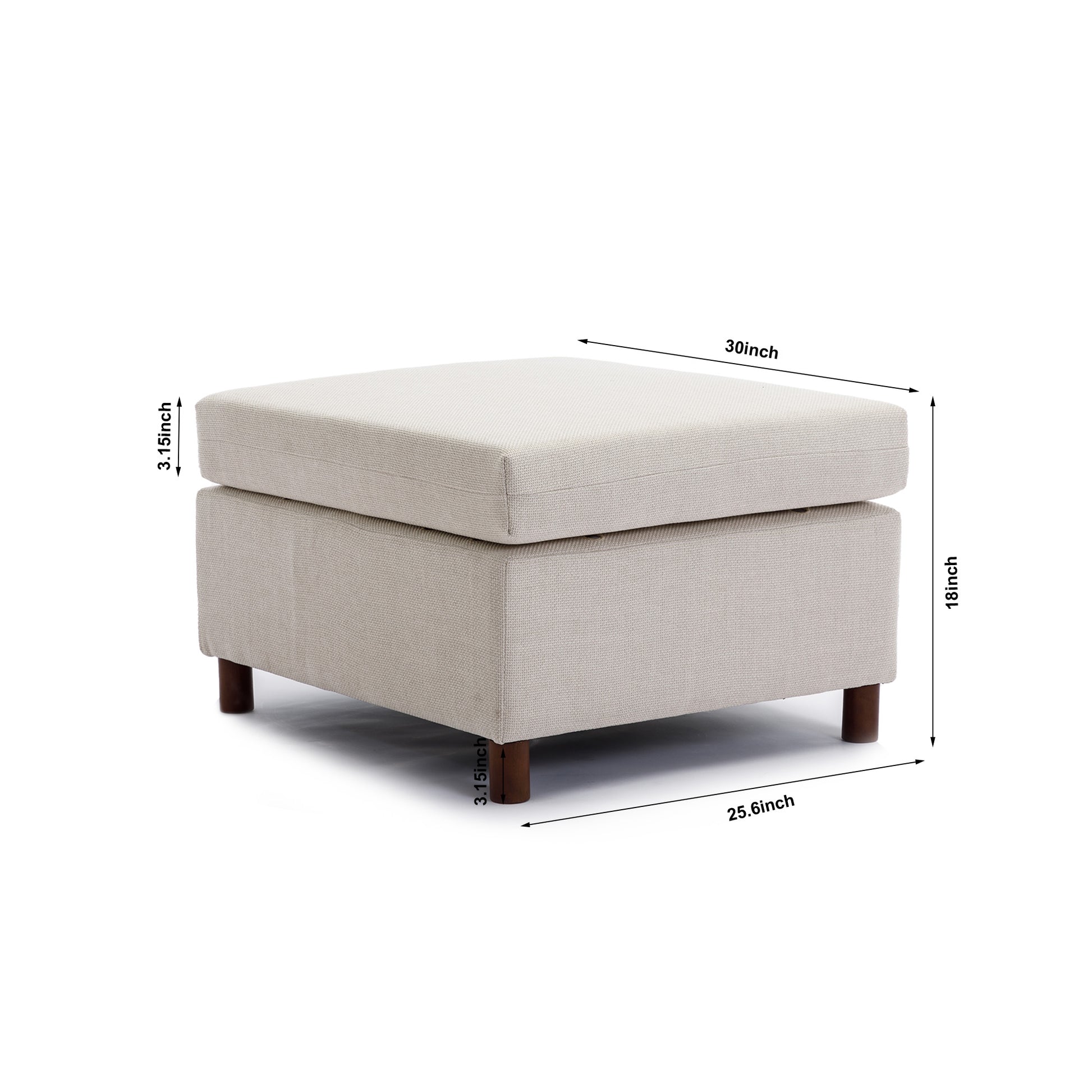 4 Seat Module Sectional Sofa Couch With 1 Ottoman For Living Room,Seat Cushion And Back Cushion Non Removable And Non Washable,Cream Cream Wood Primary Living Space Soft Modern Rubberwood Foam Linen 4 Seat