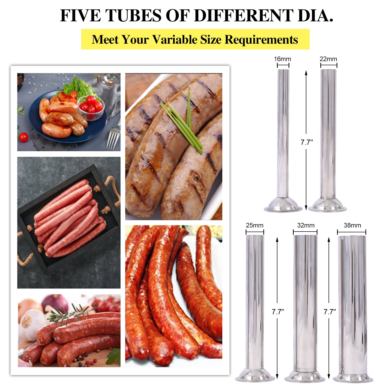 Electric Sausage Filler 20L Sausage Maker Stainless Steel Sausage Stuffer 110V 250W Sausage Ssteel Stuffing Tubestuffer Silver Stainless Steel