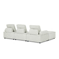 L Shape Modular Sectional Sofa, Diy Combination, Chenille White Chenille Wood Tight Back Eucalyptus Square Arms Foam Chenille 4 Seat