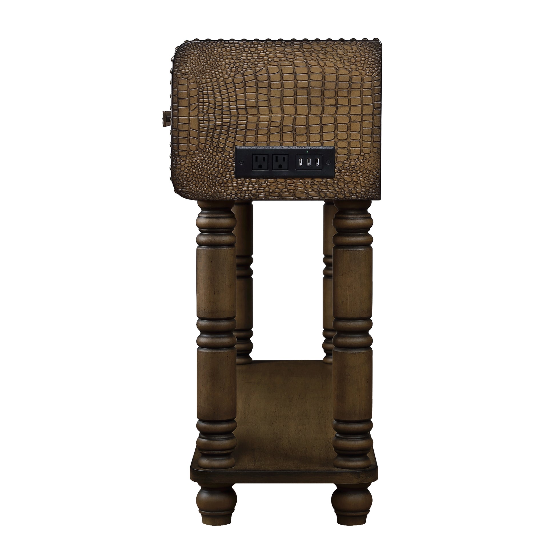 Light Luxury Retro Sofa Table With Outlets, 54 Inch Pine Wood Console Table With 2 Power Outlets And 2 Usb Ports For Entryway Hallway Living Room With Solid Wood Legs Antique Yellow Antique Yellow Built In Outlets Or Usb Primary Living Space American