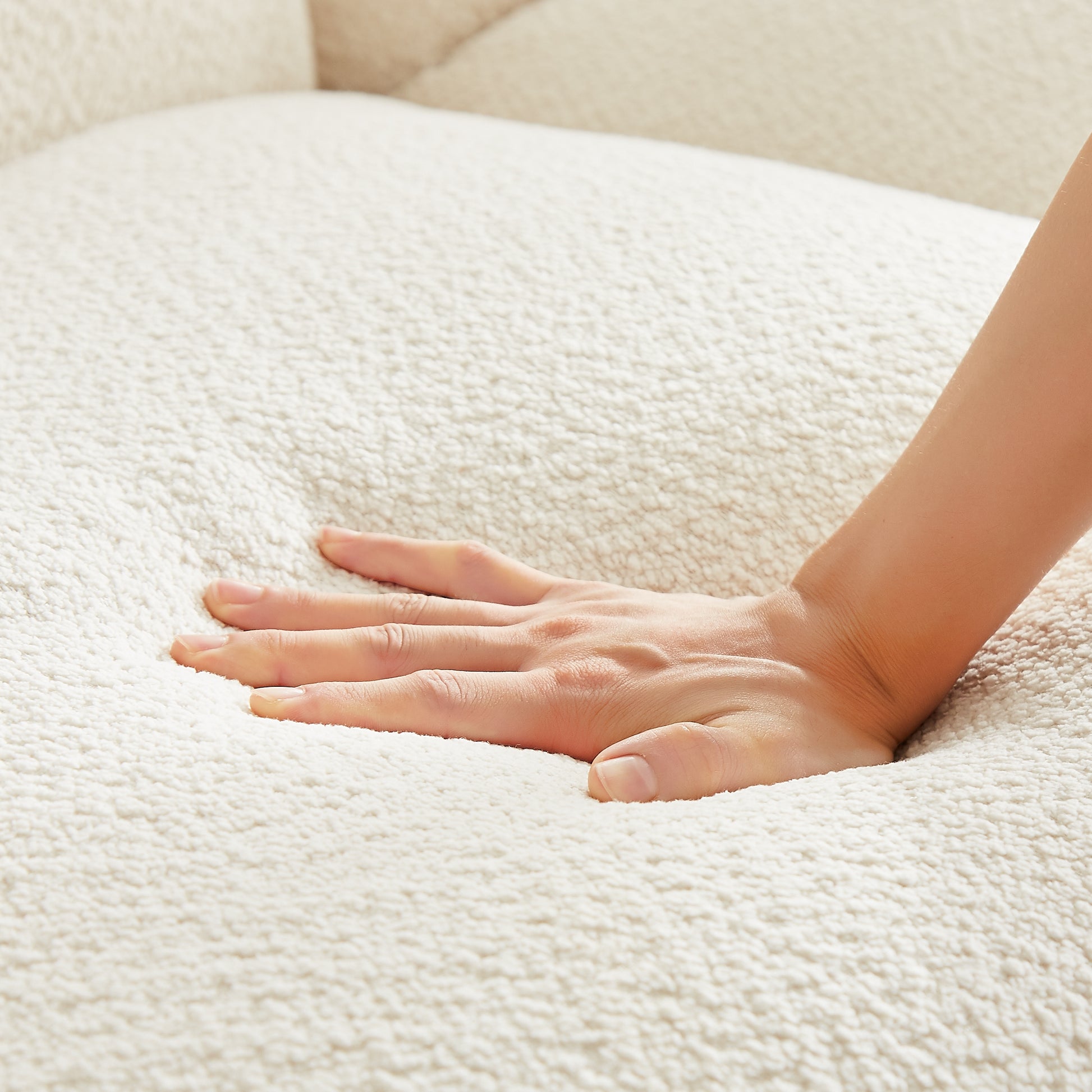 87'' Oversized Loveseat Sofa For Living Room, Sherpa Sofa With Metal Legs, 3 Seater Sofa, Solid Wood Frame Couch With 2 Pillows, For Apartment Office Living Room White White Fabric 2 Seat