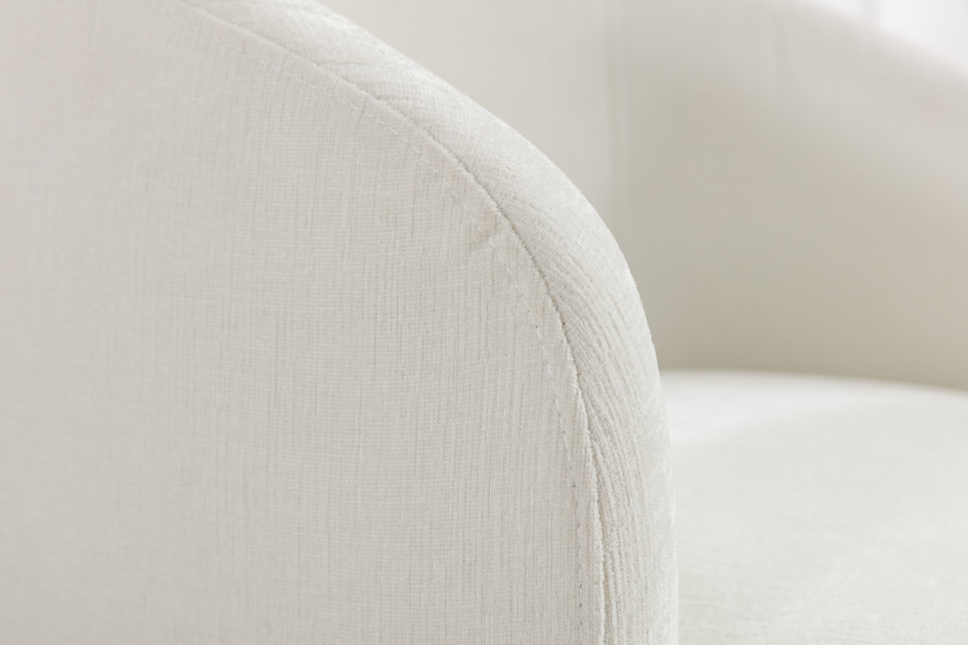 Chenille Fabric Swivel Accent Armchair Barrel Chair With Black Powder Coating Metal Ring,Ivory Ivory Foam Chenille