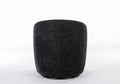 Chenille Fabric Swivel Accent Armchair Barrel Chair With Black Powder Coating Metal Ring,Black Black Foam Chenille