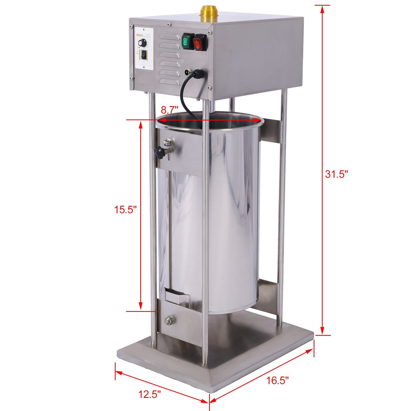 Electric Sausage Filler 15L Sausage Maker Stainless Steel Sausage Stuffer 24.3Lb 110V 120W Sausage Ssteel Stuffing Tubestuffer Silver Stainless Steel