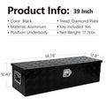 39 Inch Aluminum Truck Tool Long Box, Gas Strut, Truck Bed Tool Box With Side Handle ,Lock And 2 Ke, Tool Storage Box For Truck,Trailer,Pickup 38.8