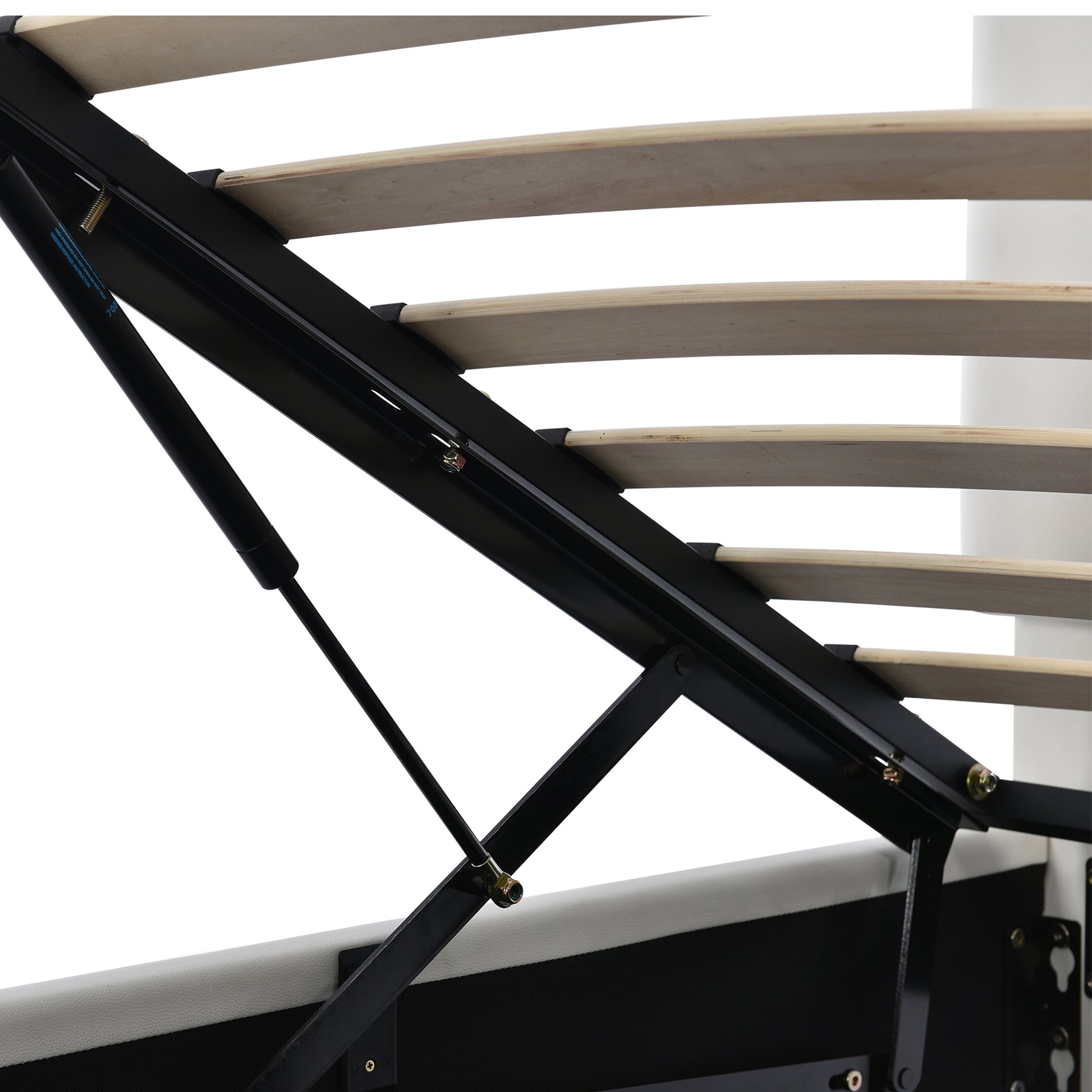 Full Size Tufted Upholstered Platform Bed With Hydraulic Storage System,Pu Storage Bed With Led Lights And Usb Charger, White White Pu