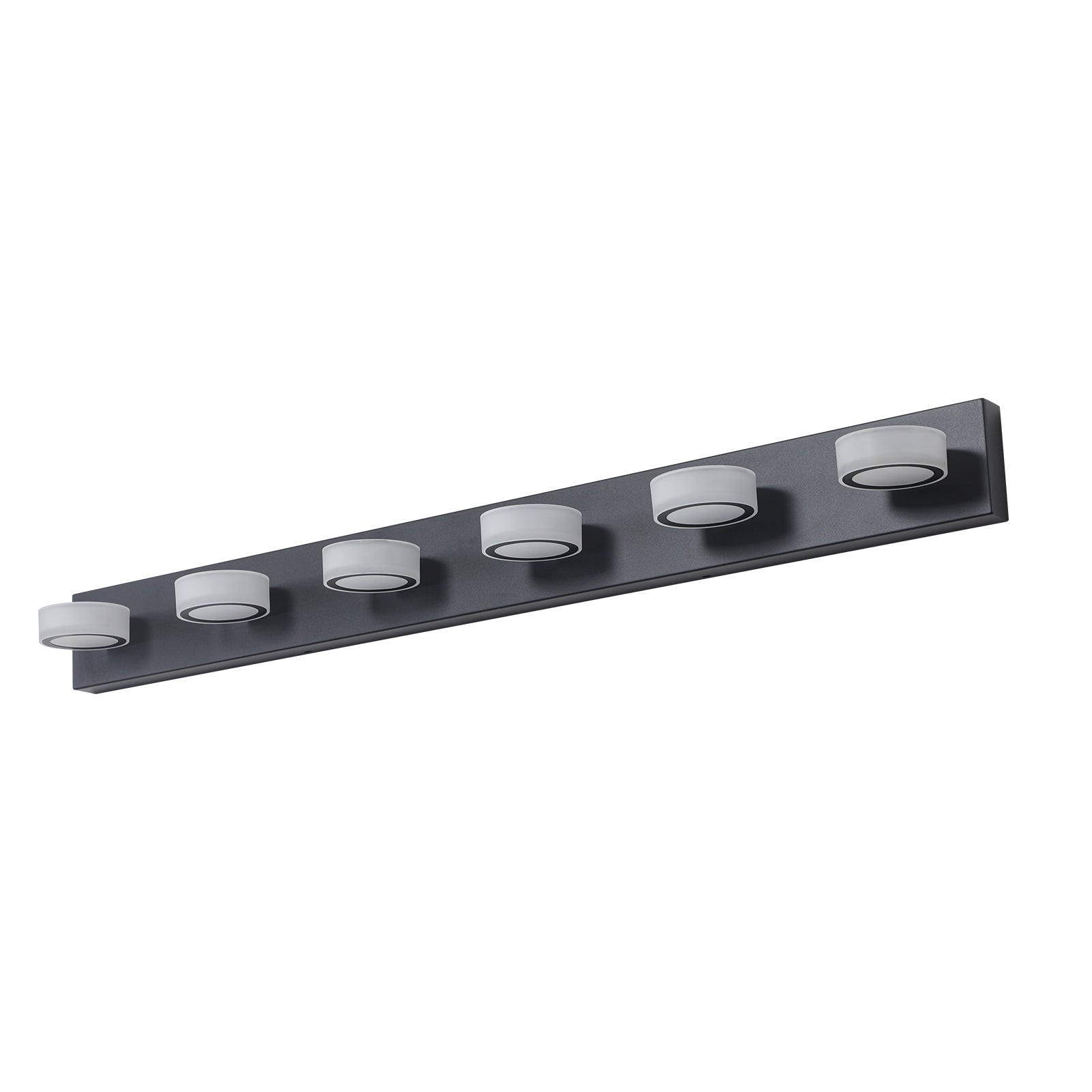 Same As W1340P206812 L002003 W6B Led Modern Black 6 Light Vanity Lights Fixtures Over Mirror Bath Wall Lighting Black Modern Acrylic Iron