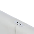 Full Size Tufted Upholstered Platform Bed With Hydraulic Storage System,Pu Storage Bed With Led Lights And Usb Charger, White White Pu