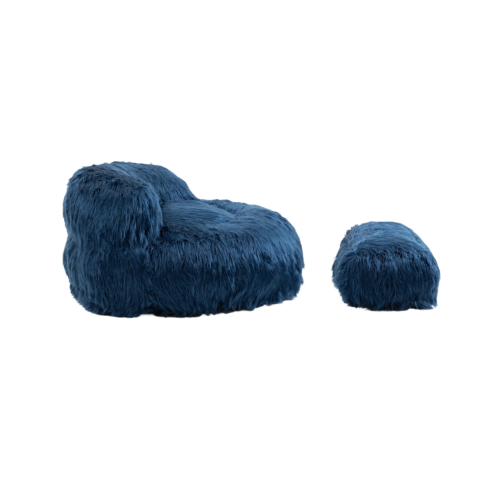 Coolmore Bean Bag Chair, Floor Sofa With Handle,Accent Sofa Chair With Ottoman For Gaming Reading Relaxing Navy Navy Foam Plush