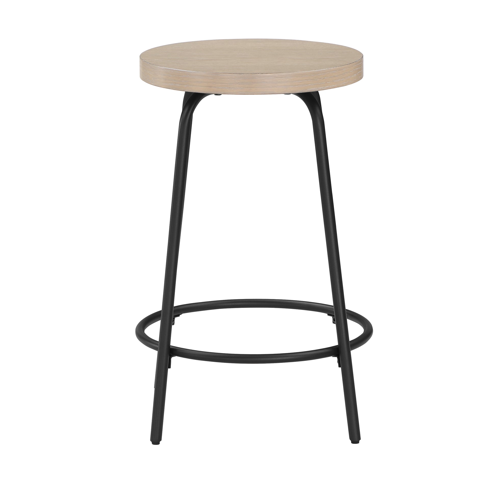 Cammie Backless Wood And Metal Counter Height Stool Natural Wood Wash Metal & Wood Metal & Wood