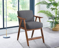 Contemporary Design 1Pc Counter Height Chair Stylish Durable Wooden Dark Gray Fabric Upholstery Cushioned Seat Backrest Home Furniture Dark Gray Dining Room Contemporary Wood