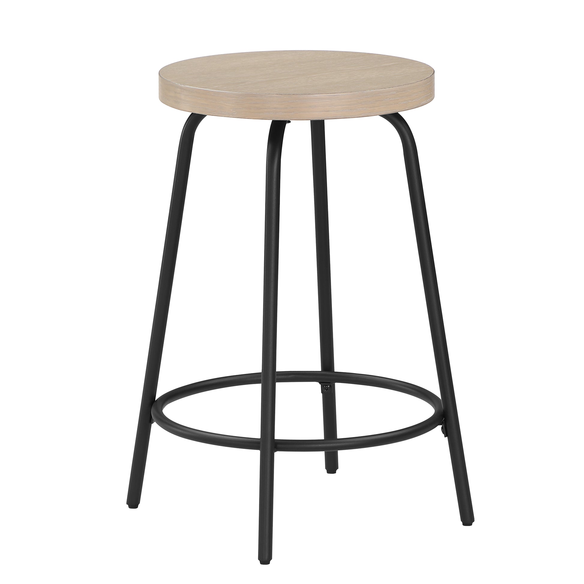 Cammie Backless Wood And Metal Counter Height Stool Natural Wood Wash Metal & Wood Metal & Wood