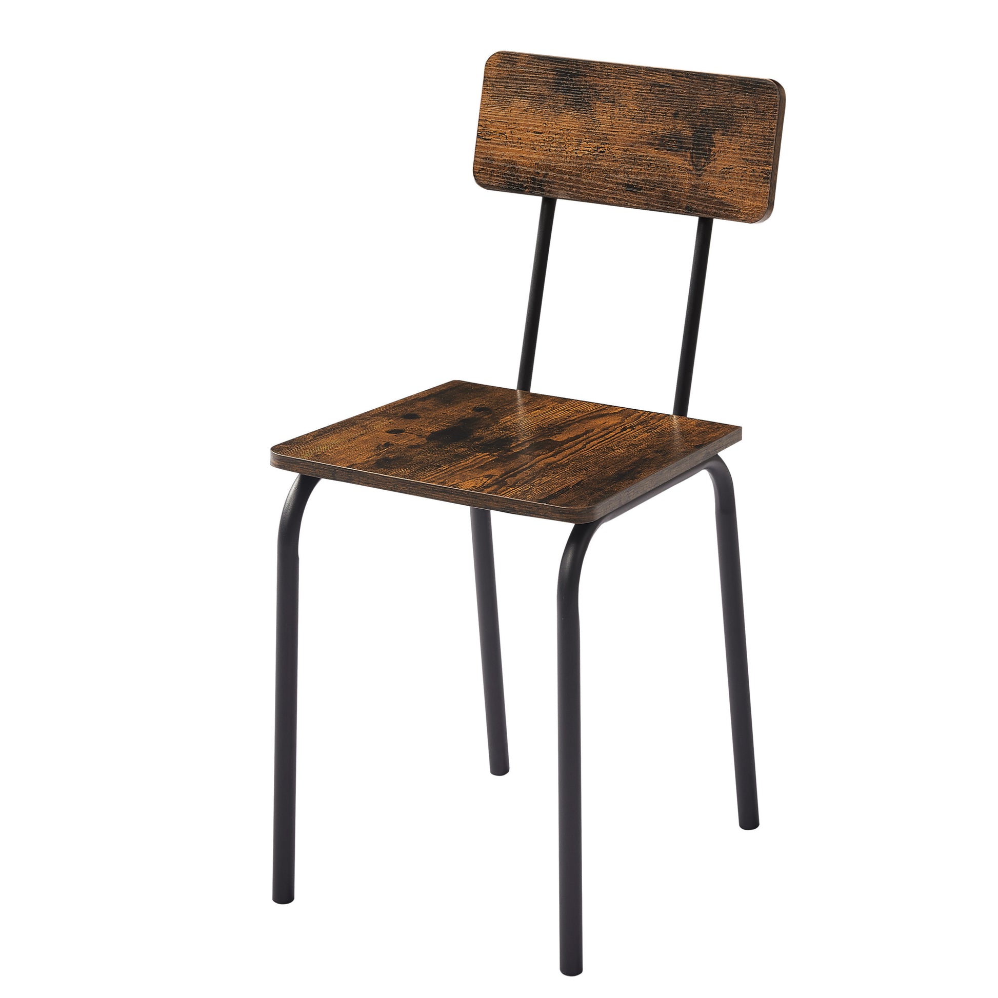 Dining Table Set 5 Piece Dining Chair With Backrest, Industrial Style, Sturdy Construction. Rustic Brown, 43.31'' L X 27.56'' W X 30.32'' H. Rustic Brown Particle Board