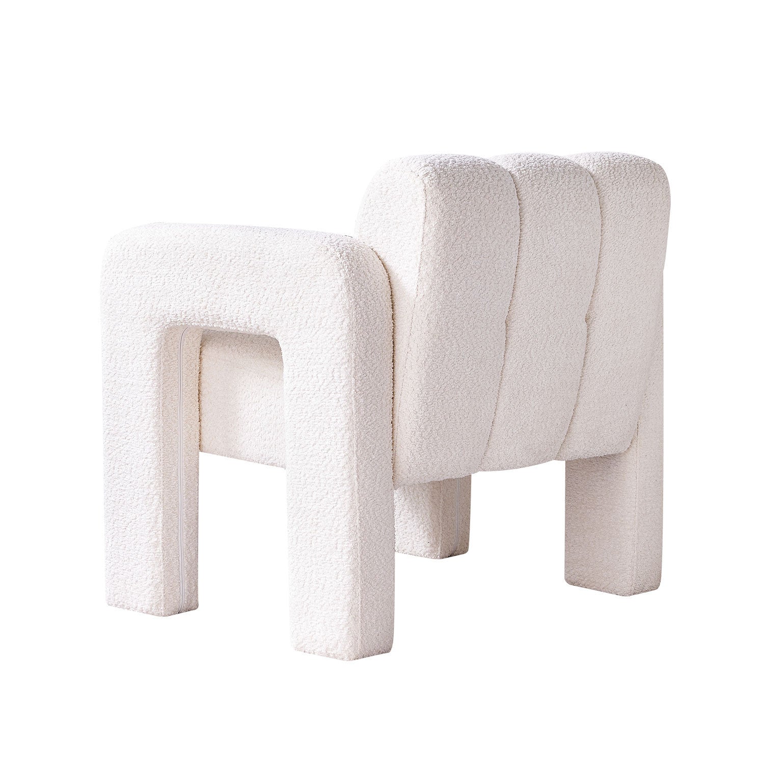 31.10" Wide Boucle Upholstered Accent Chair Beige Primary Living Space Modern Fiber Foam And Polyester Fiber Pad Boucle