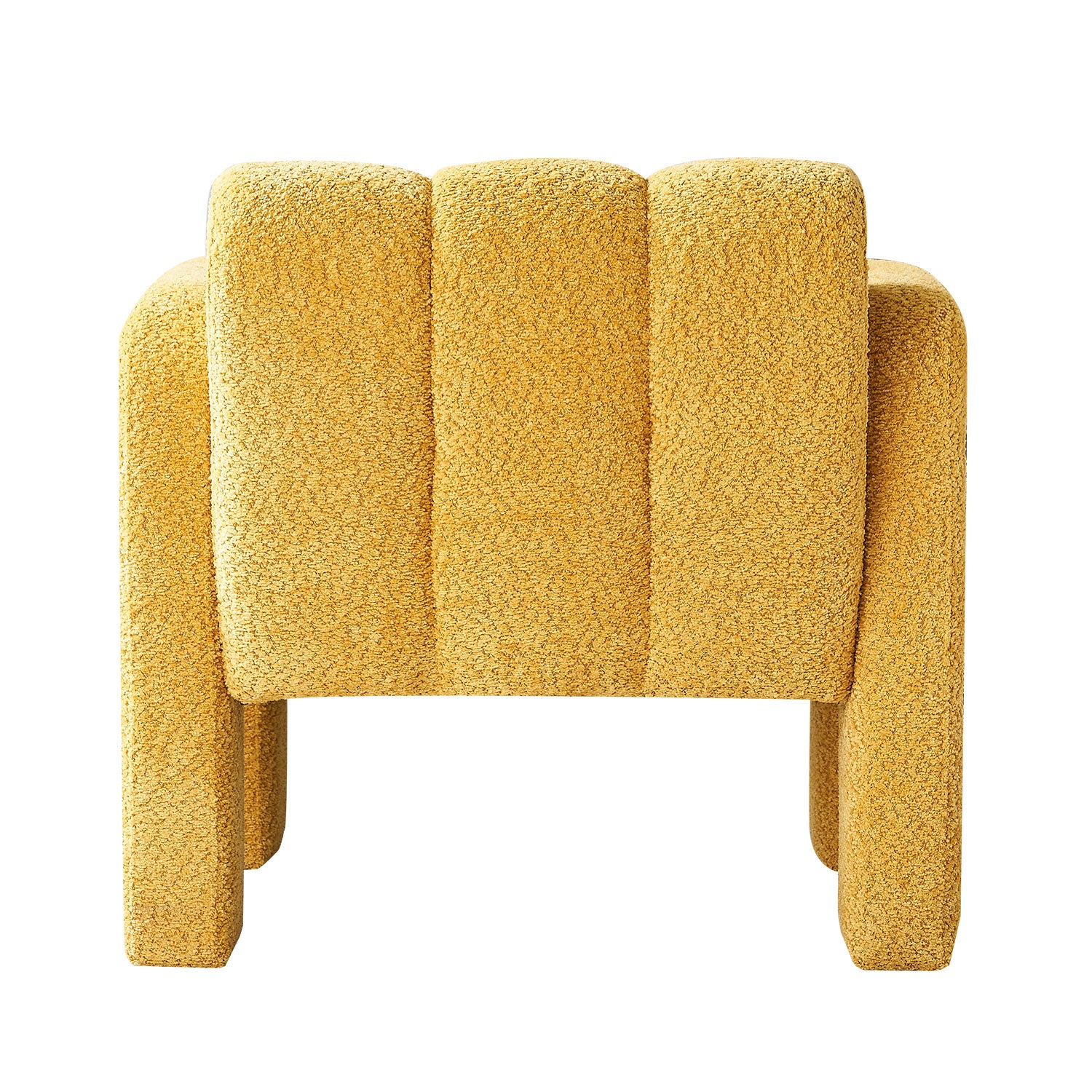 31.10" Wide Boucle Upholstered Accent Chair Yellow Primary Living Space Modern Fiber Foam And Polyester Fiber Pad Boucle