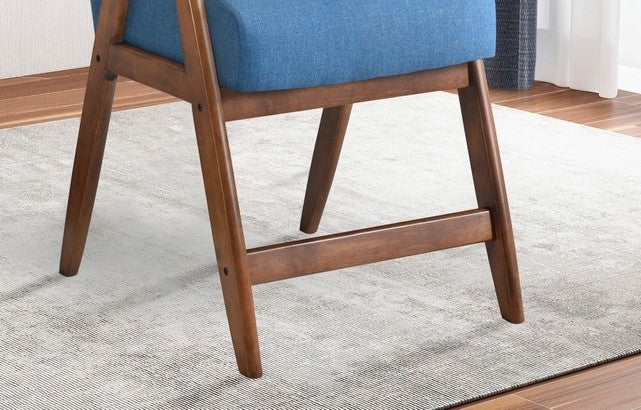 Contemporary Design 1Pc Counter Height Chair Stylish Durable Wooden Blue Fabric Upholstery Cushioned Seat Backrest Home Furniture Blue Dining Room Contemporary Wood