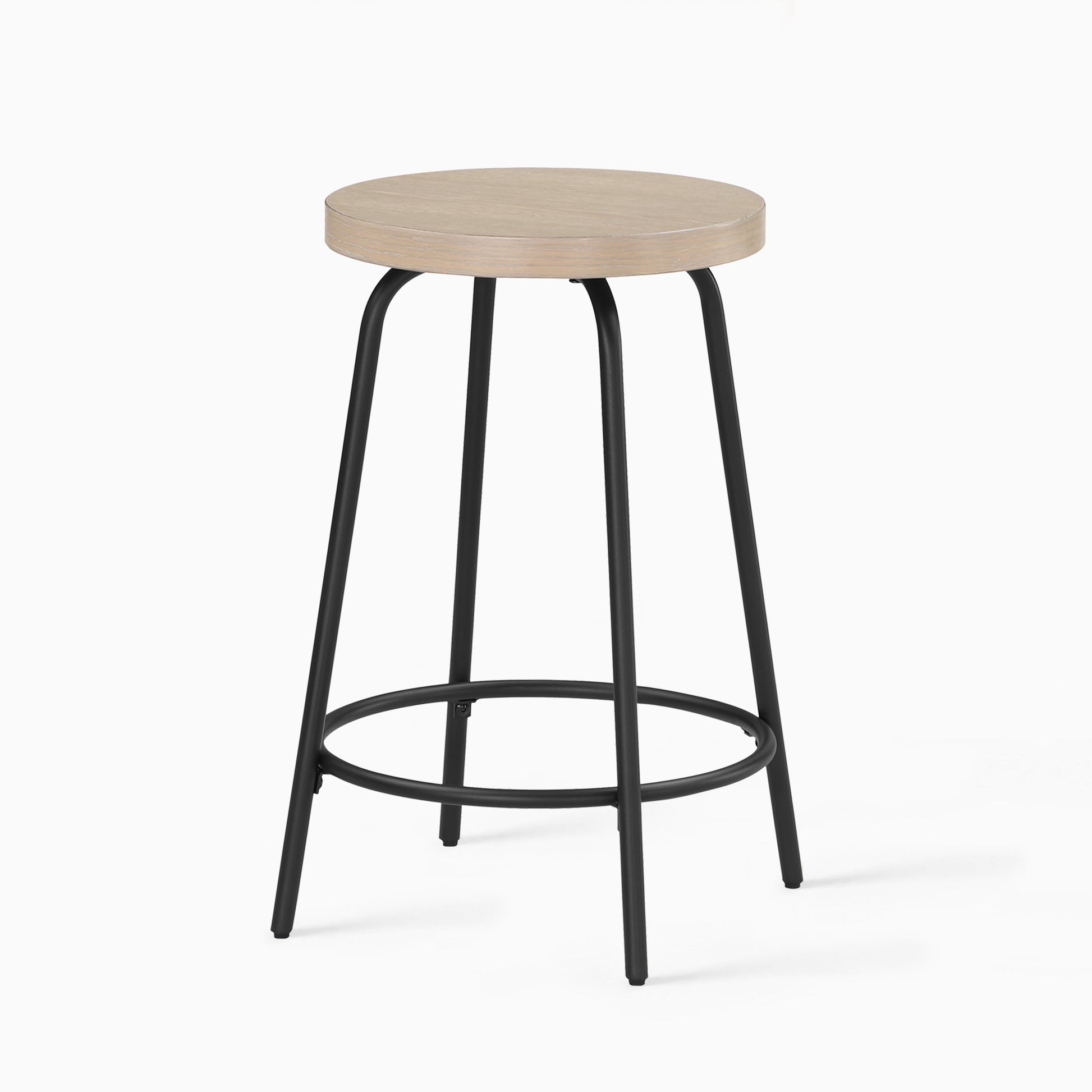 Cammie Backless Wood And Metal Counter Height Stool Natural Wood Wash Metal & Wood Metal & Wood