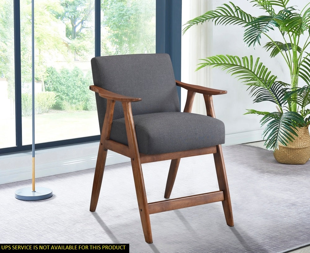 Contemporary Design 1Pc Counter Height Chair Stylish Durable Wooden Dark Gray Fabric Upholstery Cushioned Seat Backrest Home Furniture Dark Gray Dining Room Contemporary Wood