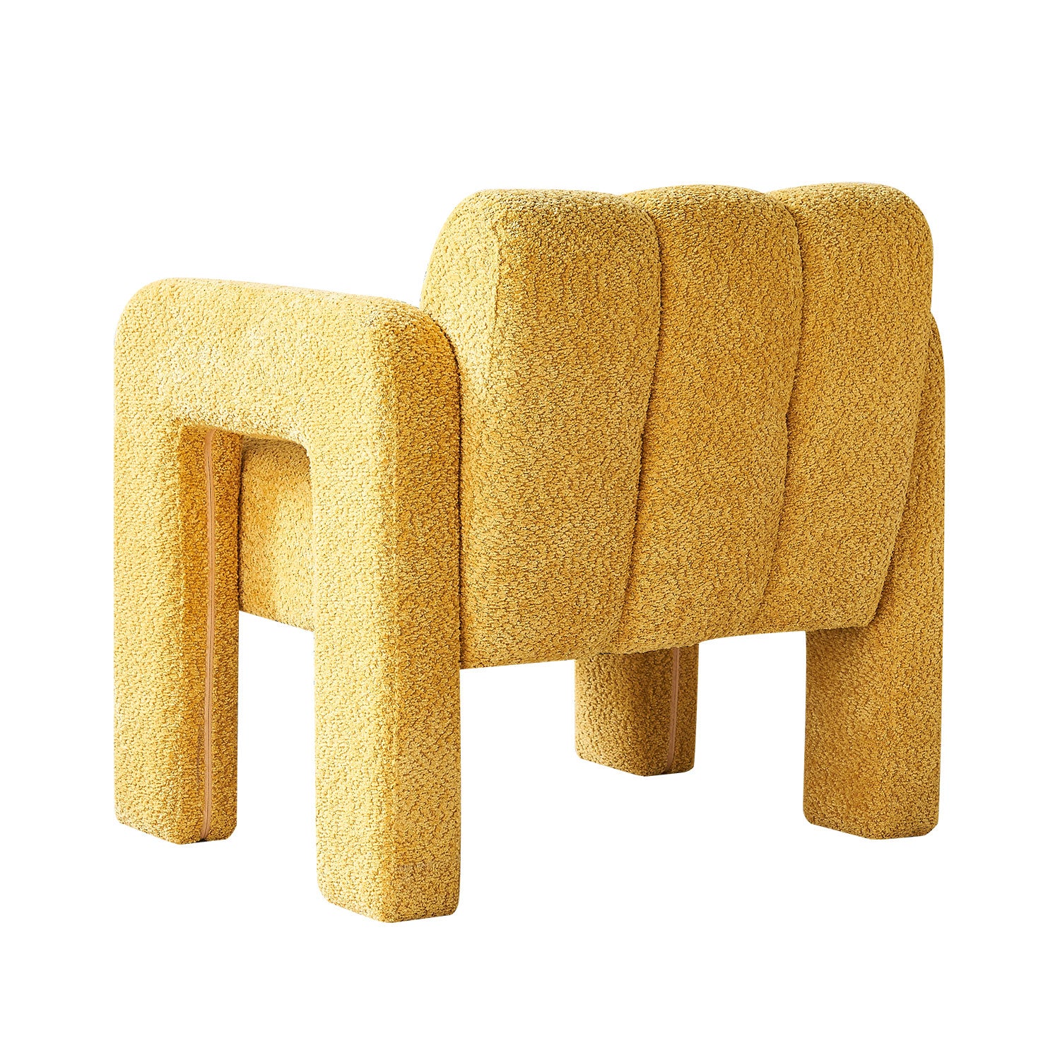 31.10" Wide Boucle Upholstered Accent Chair Yellow Primary Living Space Modern Fiber Foam And Polyester Fiber Pad Boucle