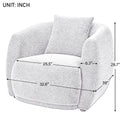 Upholstered Chair,Modern Arm Chair For Living Room And Bedroom,With 1 Pillow Grey Polyester