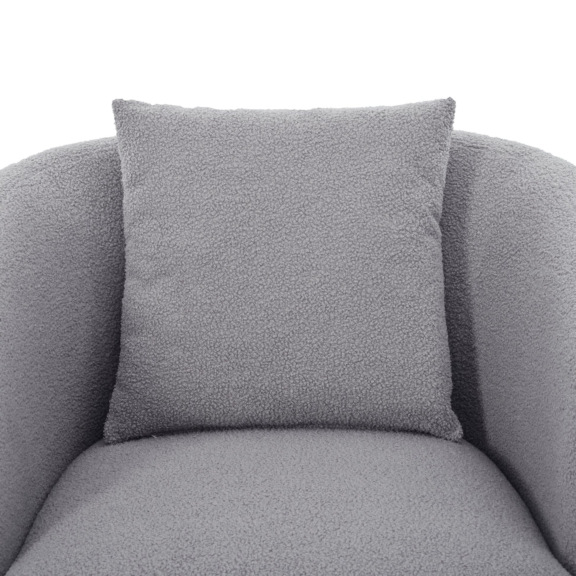 Upholstered Chair,Modern Arm Chair For Living Room And Bedroom,With 1 Pillow Grey Polyester