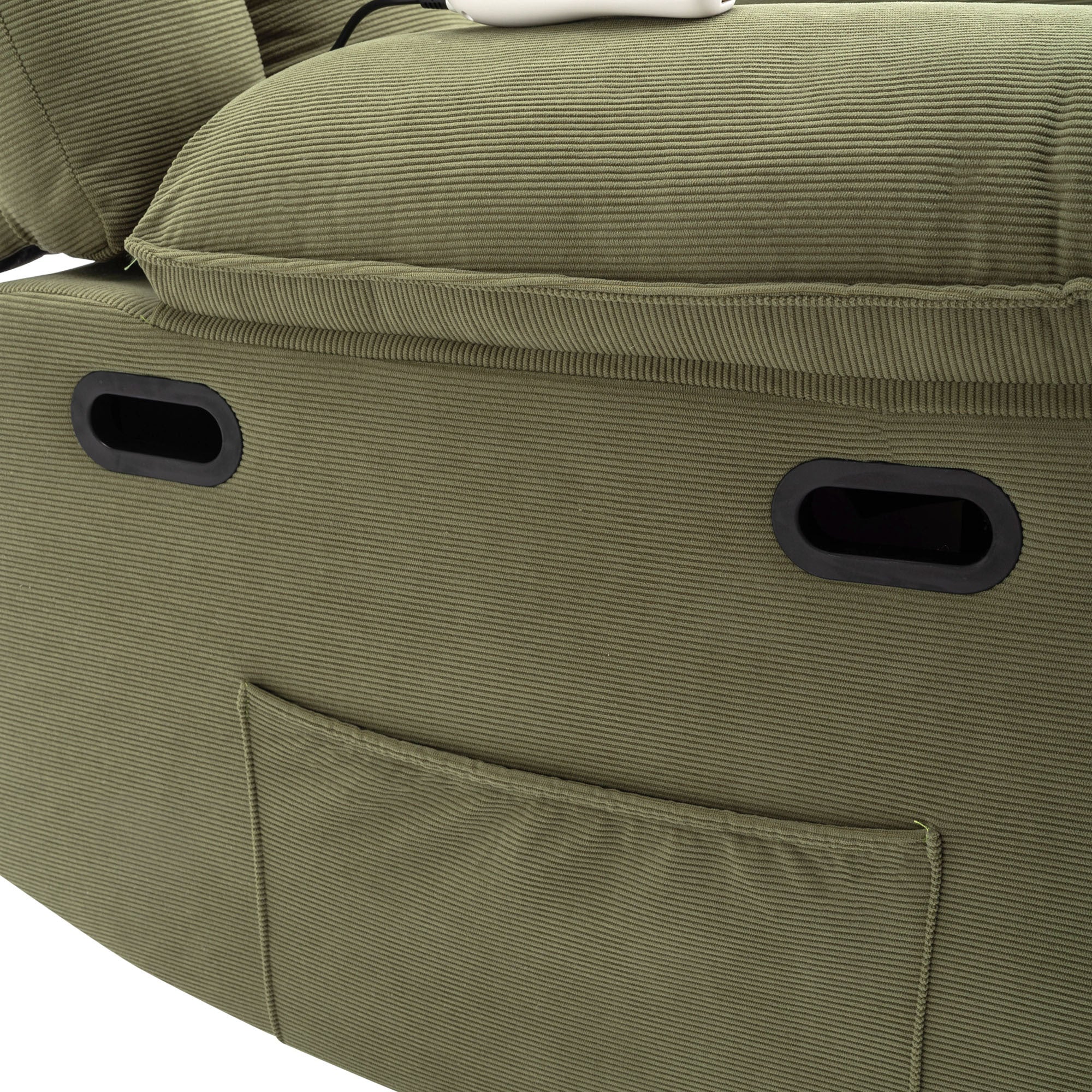 Massage Recliner,Power Lift Chair For Elderly With Adjustable Massage And Heating Function,Recliner Chair With Infinite Position And Side Pocket For Living Room ,Green Green Foam Corduroy
