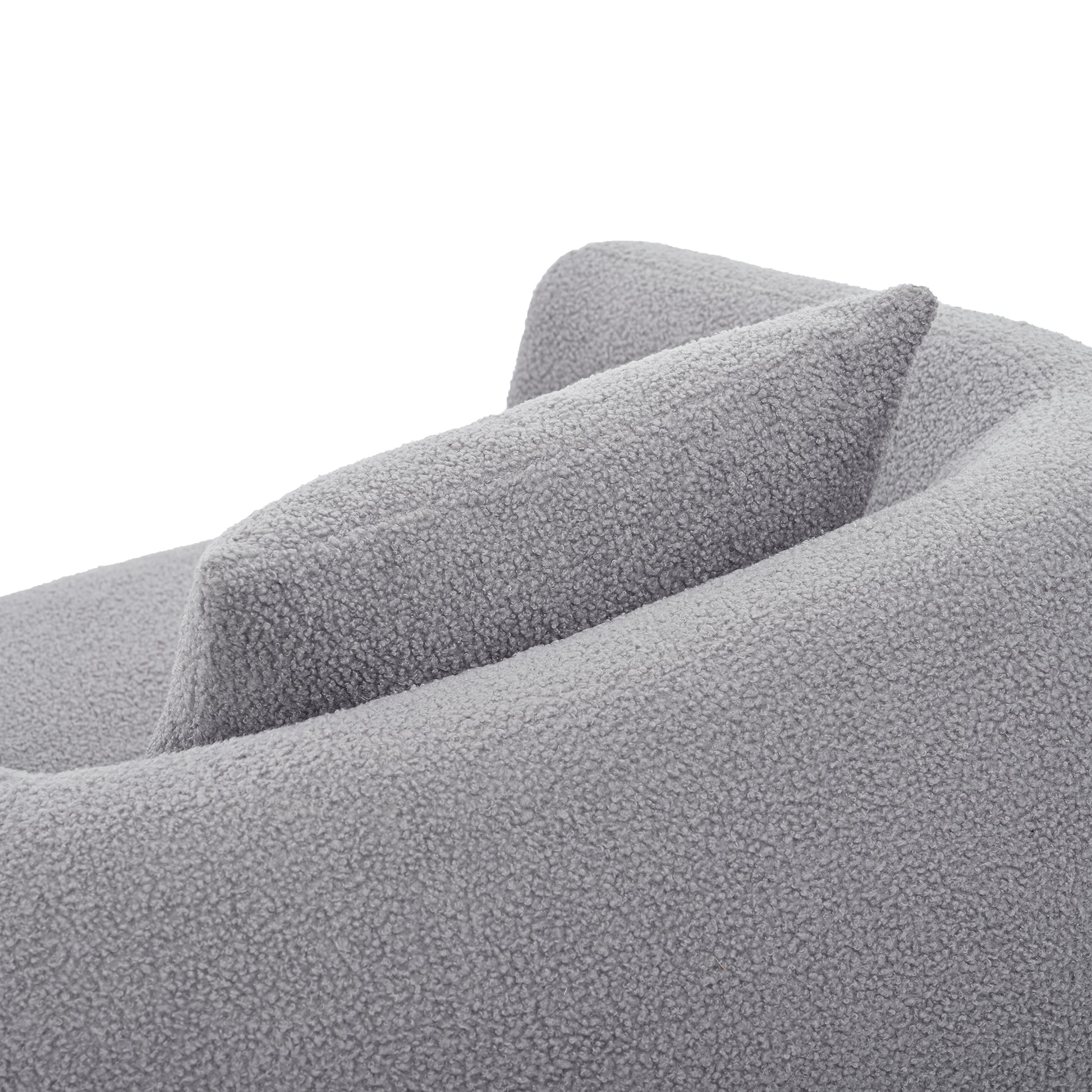 Upholstered Chair,Modern Arm Chair For Living Room And Bedroom,With 1 Pillow Grey Polyester