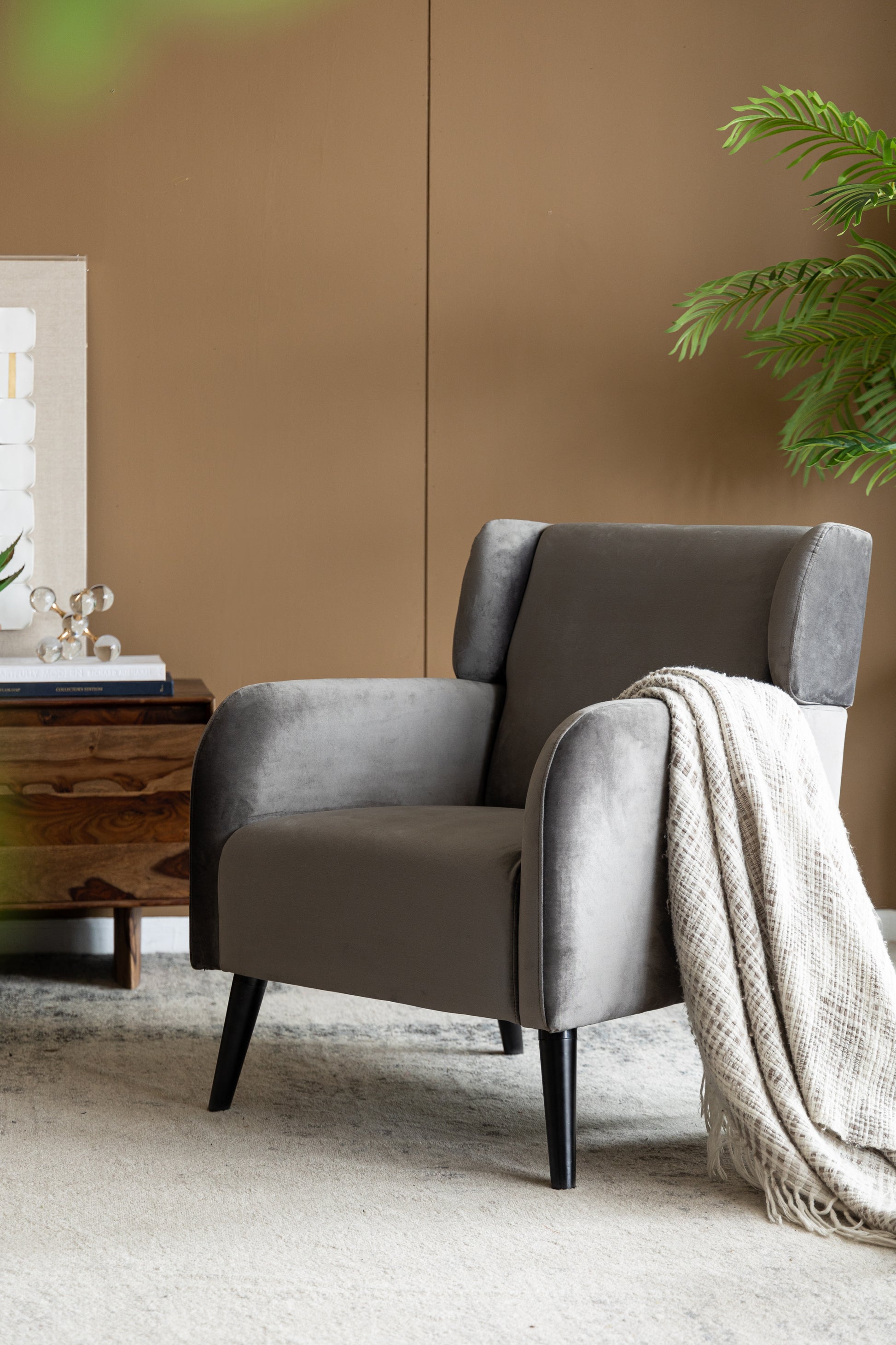 Gray Accent Chair, Fabric Upholstered Comfy Reading Armchair For Living Room, Bedroom Single Seat Sofa Chair, 27" X 31" X 33" Gray Wood