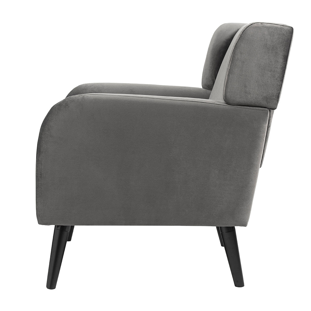 Gray Accent Chair, Fabric Upholstered Comfy Reading Armchair For Living Room, Bedroom Single Seat Sofa Chair, 27" X 31" X 33" Gray Wood