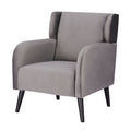 Gray Accent Chair, Fabric Upholstered Comfy Reading Armchair For Living Room, Bedroom Single Seat Sofa Chair, 27