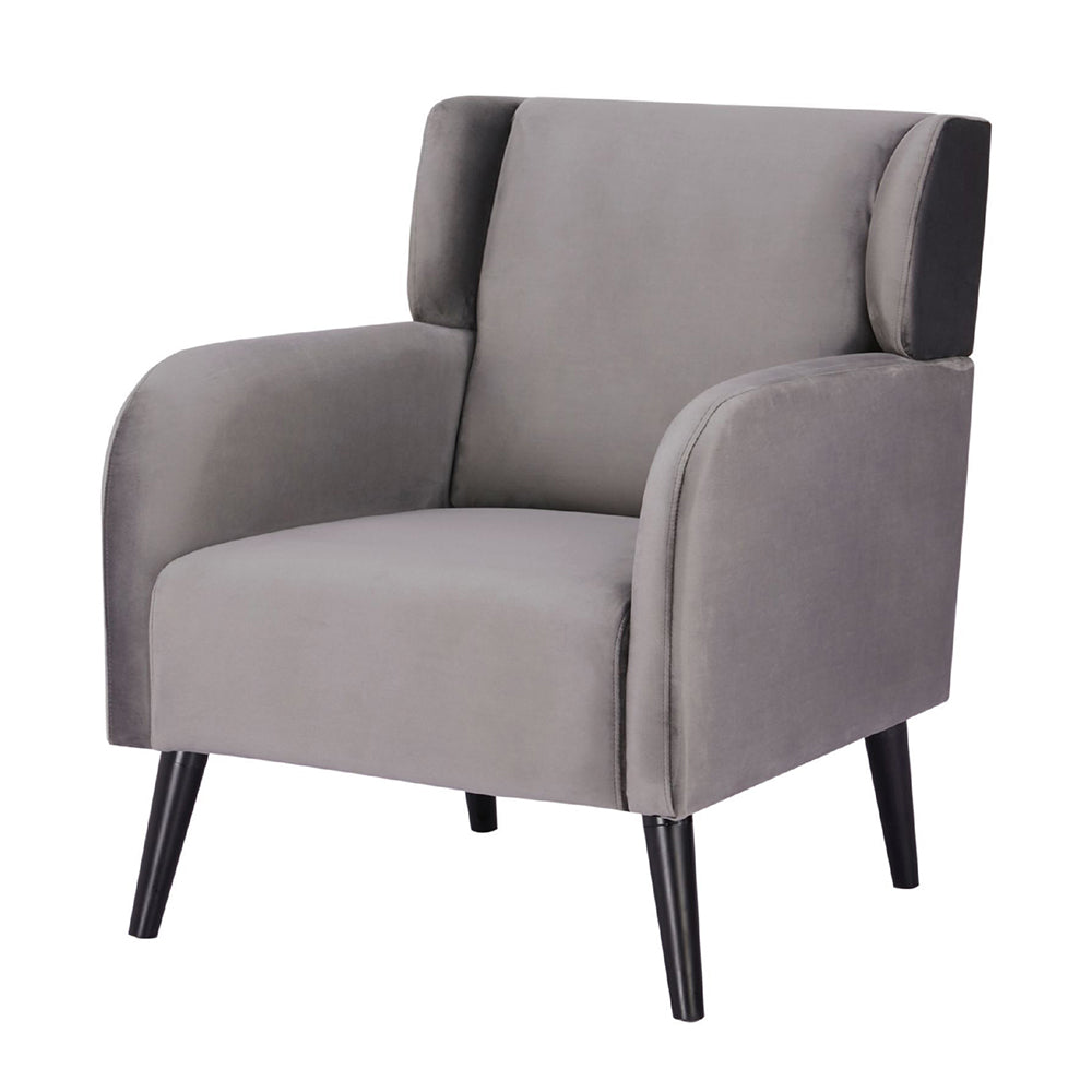 Gray Accent Chair, Fabric Upholstered Comfy Reading Armchair For Living Room, Bedroom Single Seat Sofa Chair, 27" X 31" X 33" Gray Wood