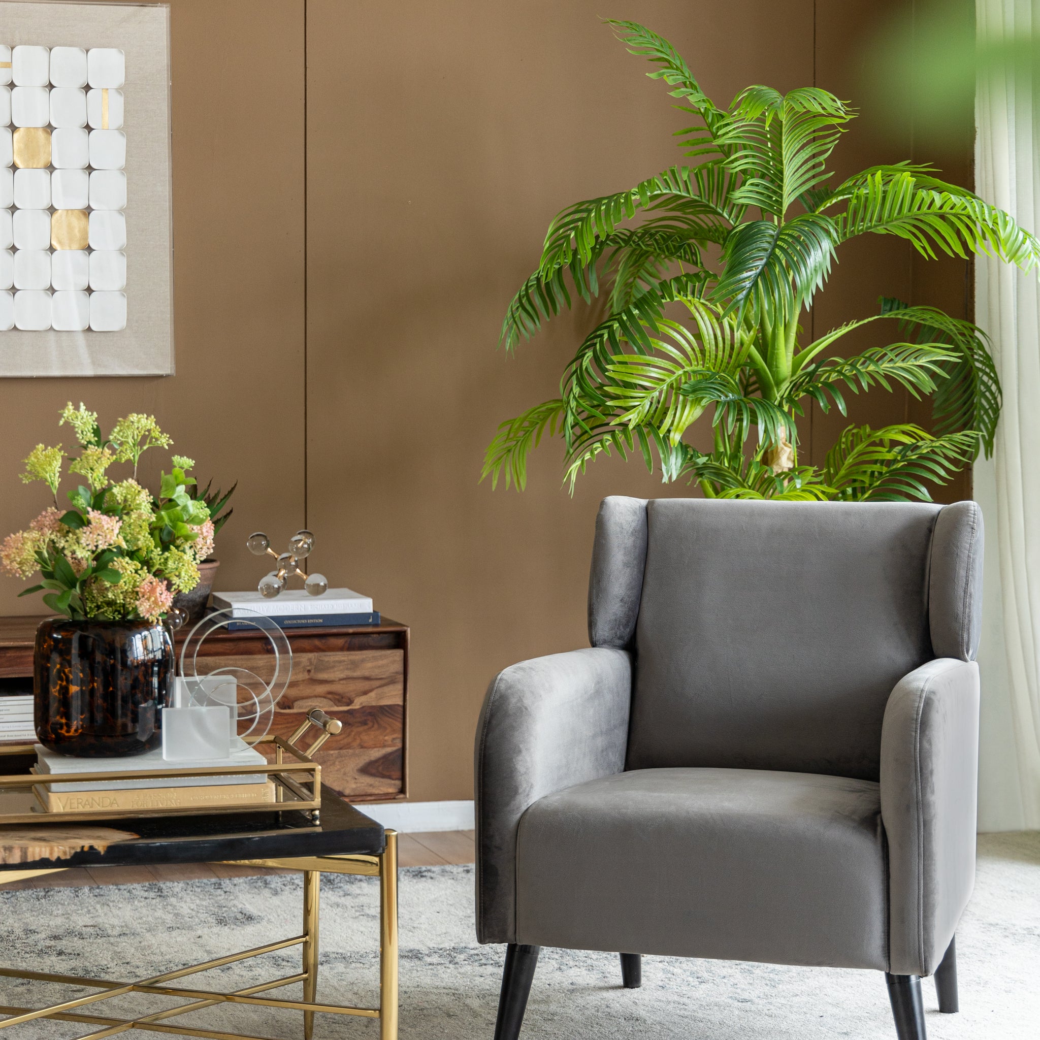 Gray Accent Chair, Fabric Upholstered Comfy Reading Armchair For Living Room, Bedroom Single Seat Sofa Chair, 27" X 31" X 33" Gray Wood