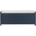 Storage Bench With 3 Shutter Shaped Doors, Shoe Bench With Removable Cushion And Hidden Storage Space Antique Navy, Old Sku: Wf284226Aam Antique Navy Mdf