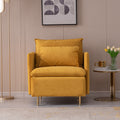 Modern Fabric Accent Armchair,Upholstered Single Sofa Chair,Yellow Cotton Linen 30.7'' Yellow Foam Cotton Linen 1 Seat