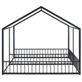 Metal Twin Size House Platform Beds, Two Shared Beds, Black Box Spring Not Required Twin Black Metal Bedroom Metal