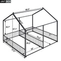 Metal Twin Size House Platform Beds, Two Shared Beds, Black Box Spring Not Required Twin Black Metal Bedroom Metal
