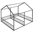 Metal Twin Size House Platform Beds, Two Shared Beds, Black Box Spring Not Required Twin Black Metal Bedroom Metal