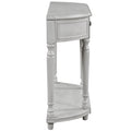 Retro Circular Curved Design Console Table With Open Style Shelf Solid Wooden Frame And Legs Two Top Drawers Gray Wash, Old Sku: Wf298768Aae Gray Wash Solid Wood