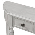 Retro Circular Curved Design Console Table With Open Style Shelf Solid Wooden Frame And Legs Two Top Drawers Gray Wash, Old Sku: Wf298768Aae Gray Wash Solid Wood