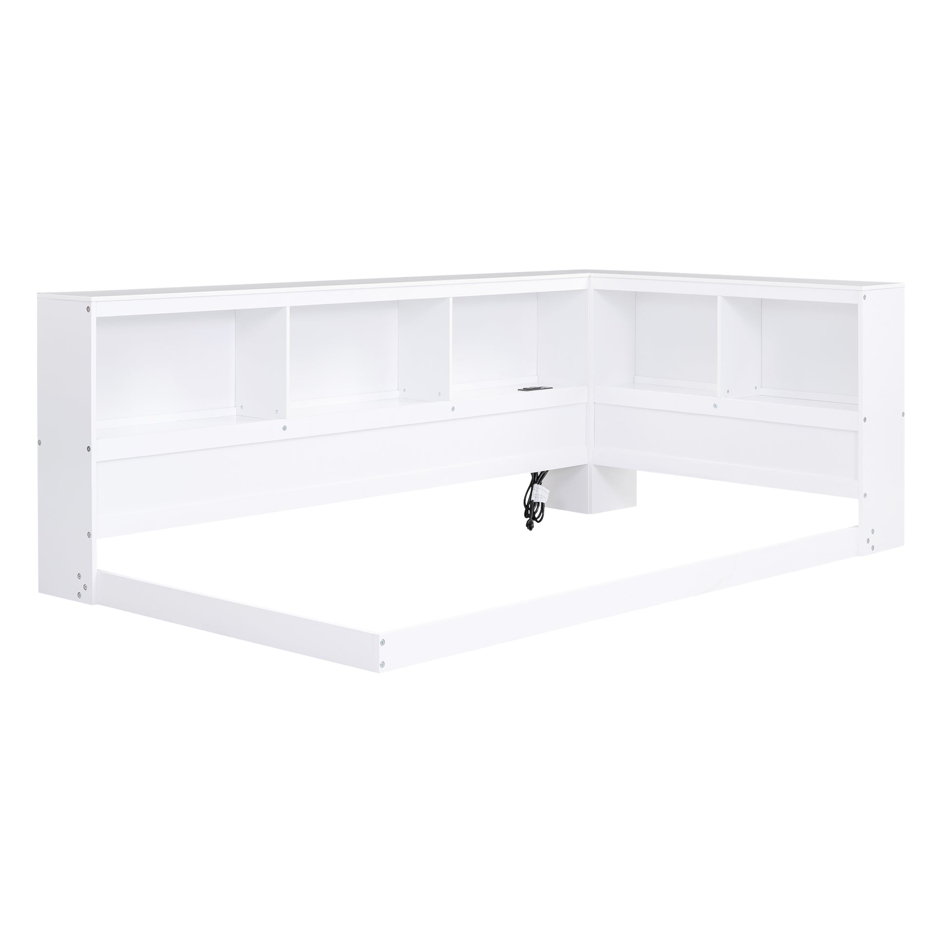 Wood Twin Size Daybed With Storage Cabinets And Usb Ports, White Not Sold Separately Twin White Solid Wood Mdf