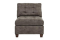 Living Room Furniture Tufted Armless Chair Dark Brown 1Pc Cushion Armless Chair Sofa Wooden Legs Dark Brown Primary Living Space Contemporary,Modern Faux Leather