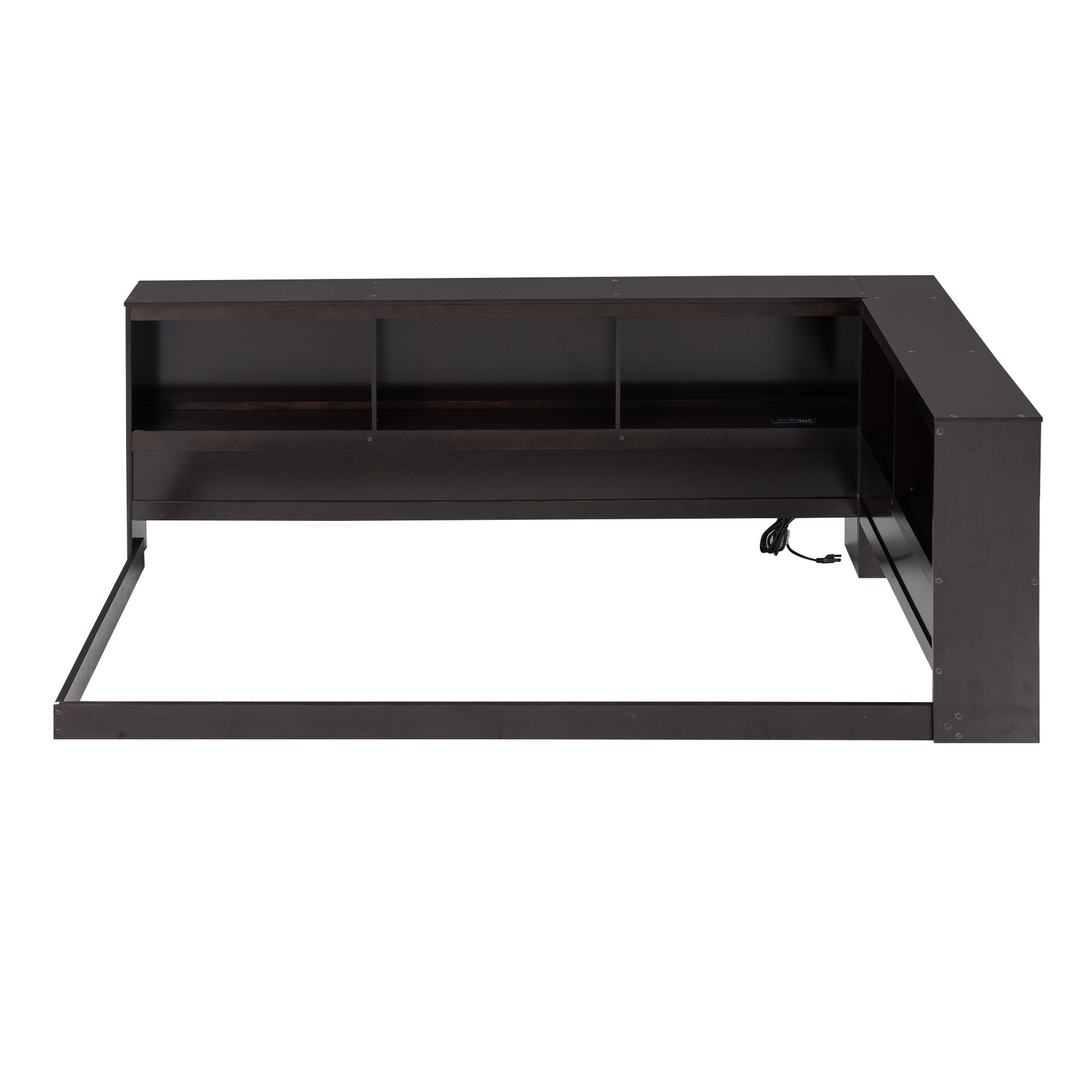 Wood Twin Size Daybed With Storage Cabinets And Usb Ports, Espresso Box Spring Not Required Espresso Wood Solid Wood Mdf