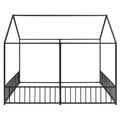 Metal Twin Size House Platform Beds, Two Shared Beds, Black Box Spring Not Required Twin Black Metal Bedroom Metal