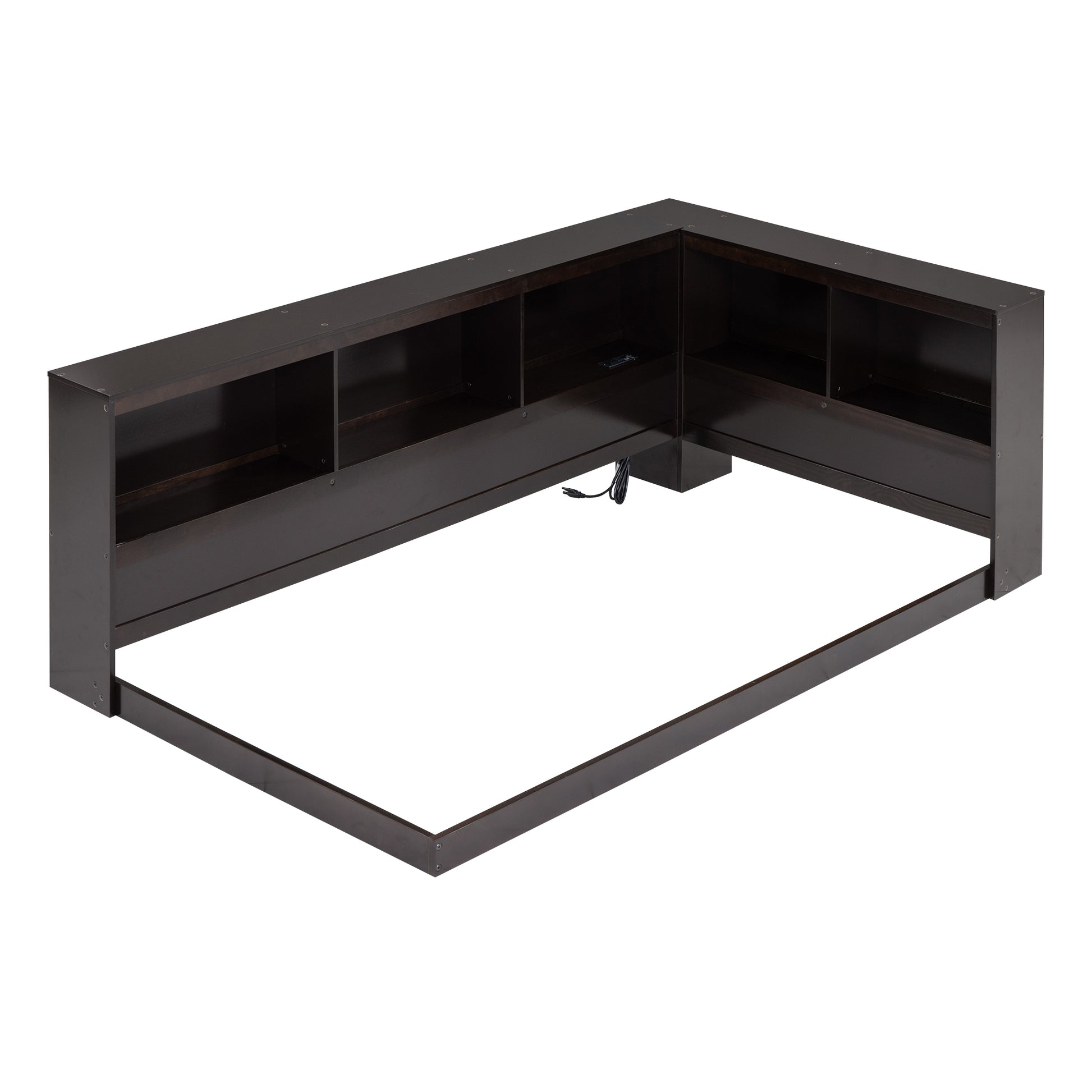 Wood Twin Size Daybed With Storage Cabinets And Usb Ports, Espresso Box Spring Not Required Espresso Wood Solid Wood Mdf