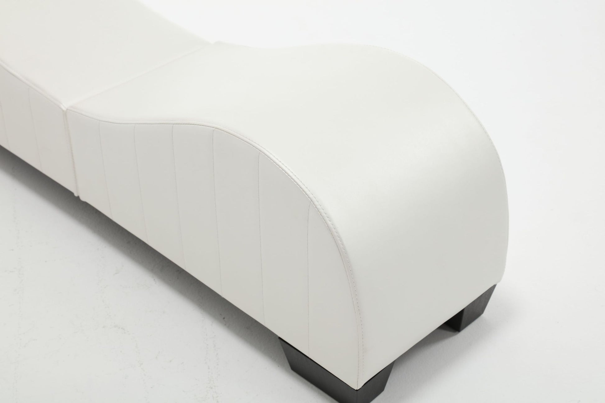 Factory Direct Yoga Chaise Lounge Collection For Stretching & Relaxation Modern Faux Leather Curved Sofa, Modern Faux Leather Curved Sofa, Living Room Bedroom Accent White Primary Living Space American Design,Luxury Plywood Pvc