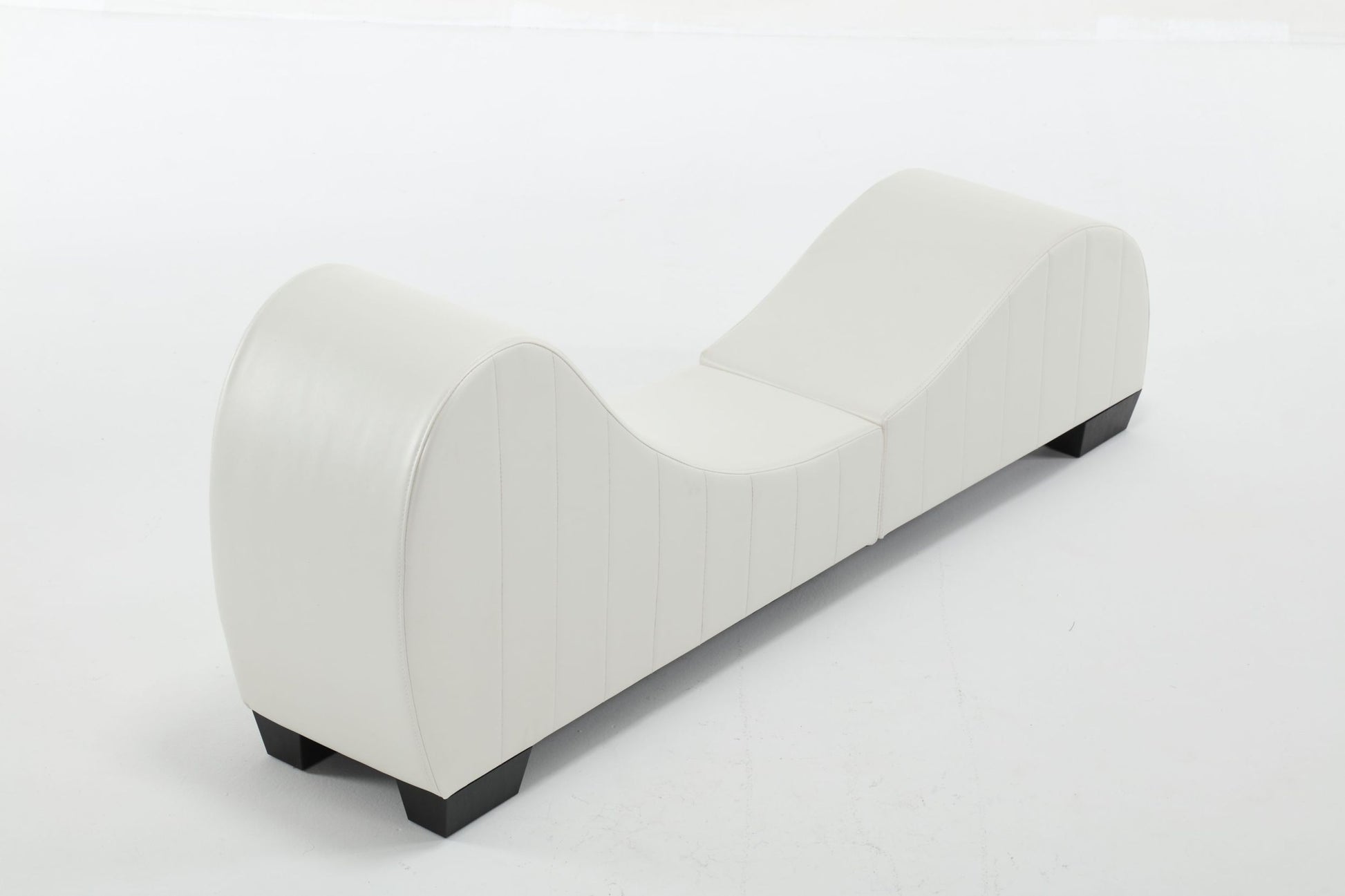 Factory Direct Yoga Chaise Lounge Collection For Stretching & Relaxation Modern Faux Leather Curved Sofa, Modern Faux Leather Curved Sofa, Living Room Bedroom Accent White Primary Living Space American Design,Luxury Plywood Pvc