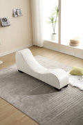 Factory Direct Yoga Chaise Lounge Collection For Stretching & Relaxation Modern Faux Leather Curved Sofa, Modern Faux Leather Curved Sofa, Living Room Bedroom Accent White Primary Living Space American Design,Luxury Plywood Pvc