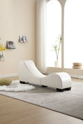 Factory Direct Yoga Chaise Lounge Collection For Stretching & Relaxation Modern Faux Leather Curved Sofa, Modern Faux Leather Curved Sofa, Living Room Bedroom Accent White Primary Living Space American Design,Luxury Plywood Pvc